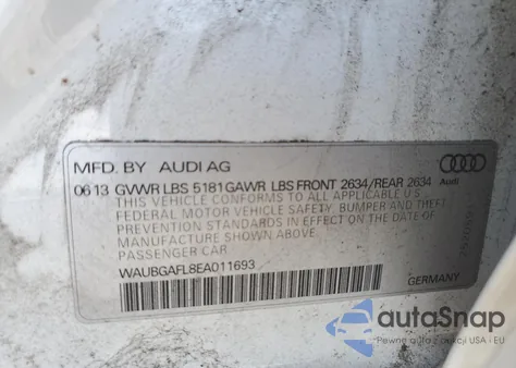 2014 Audi S4 Premium Plus из США, поврежденный, VIN WAUBGAFL8EA011693